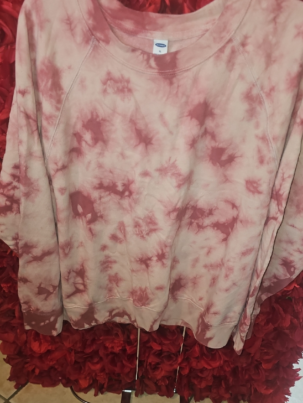 Old Navy Pink Tie-Dye Sweatshirt Size Xlarge